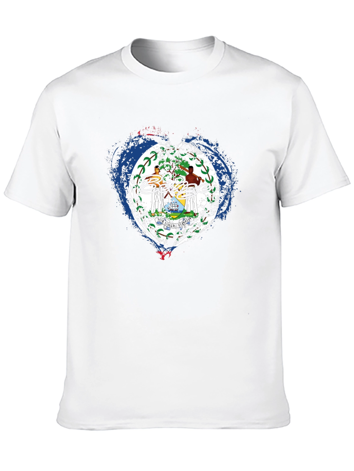 Belize Heart Flag T-Shirt Black