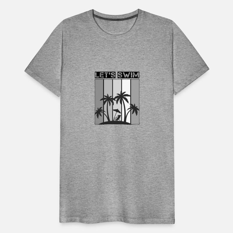 black and white Retro let's swim