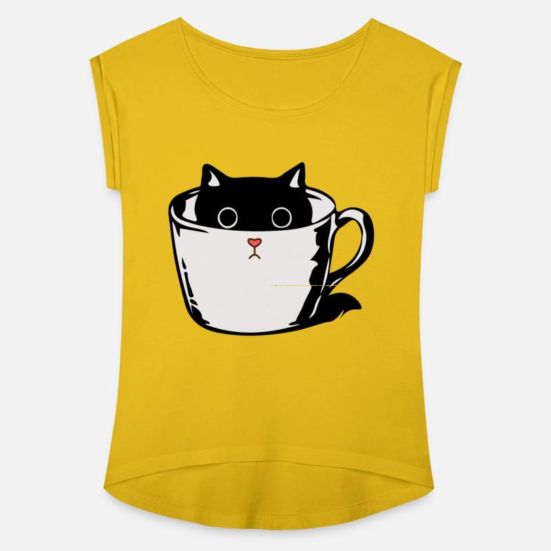 Black kitten with red nose hiding in a cup