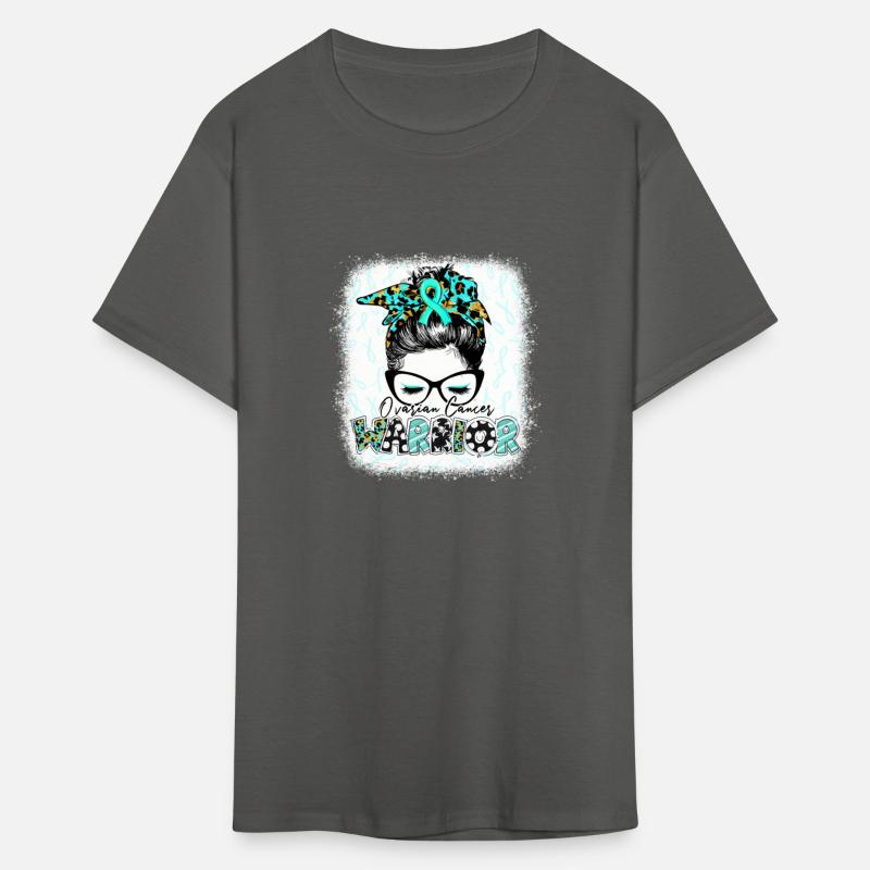 Bleached Ovarian Cancer Warrior Messy Bun Ovarian