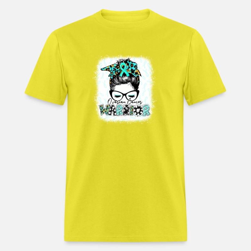 Bleached Ovarian Cancer Warrior Messy Bun Ovarian