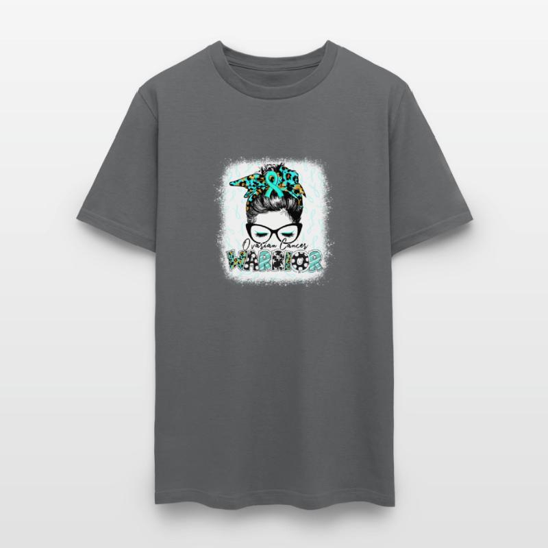 Bleached Ovarian Cancer Warrior Messy Bun Ovarian