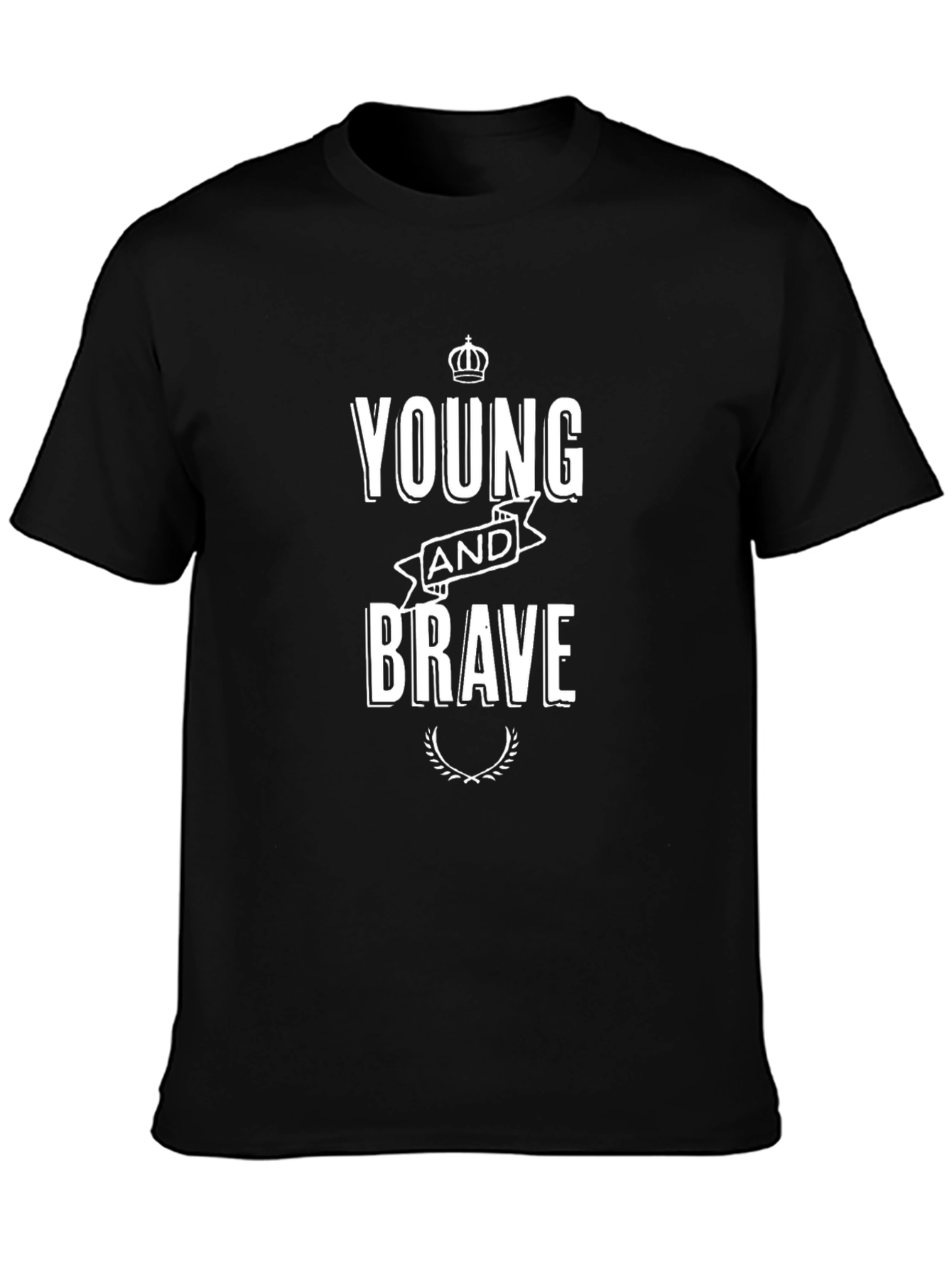Young and Brave Black Graphic T-Shirt