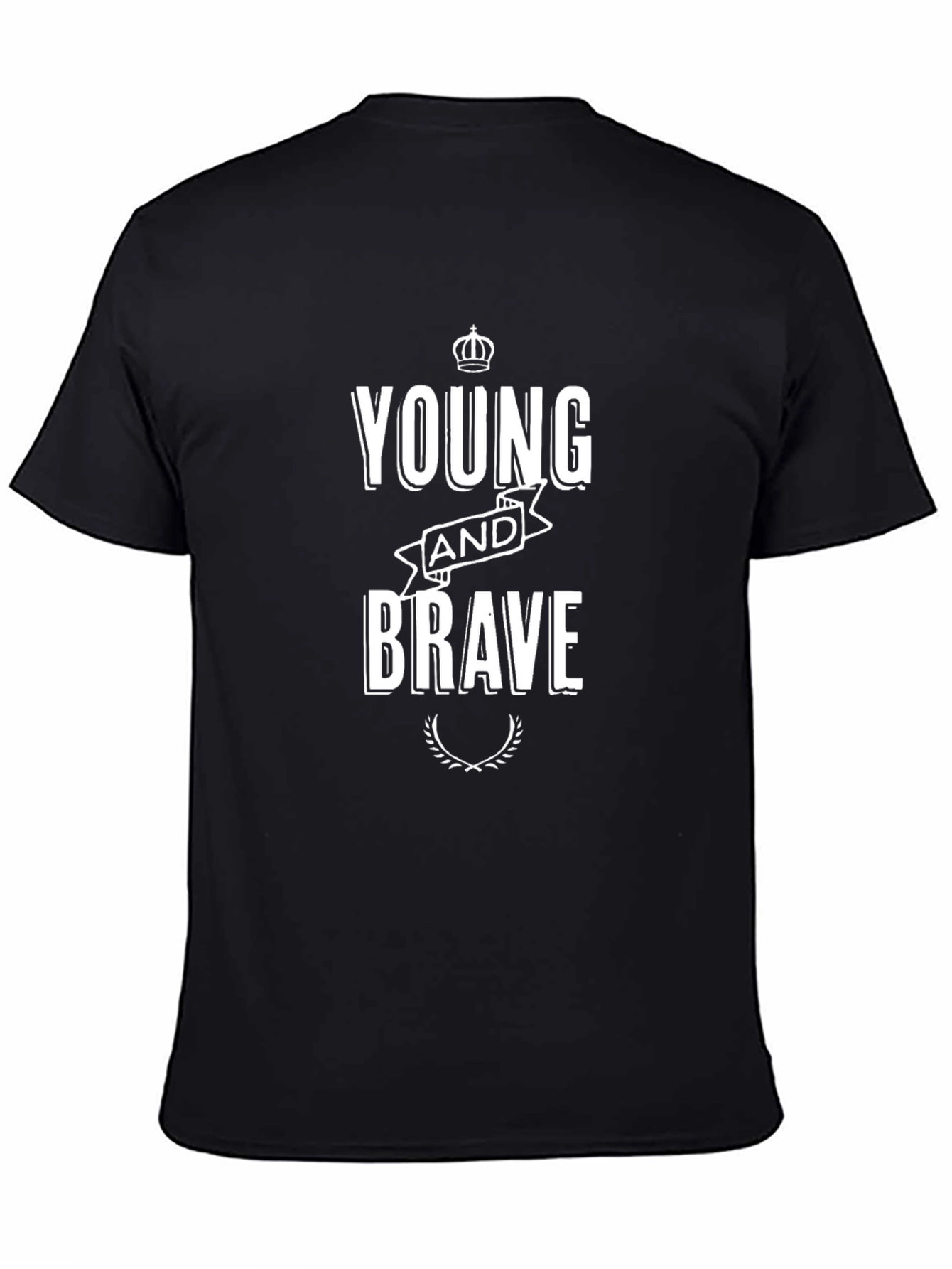 Young and Brave Black Graphic T-Shirt