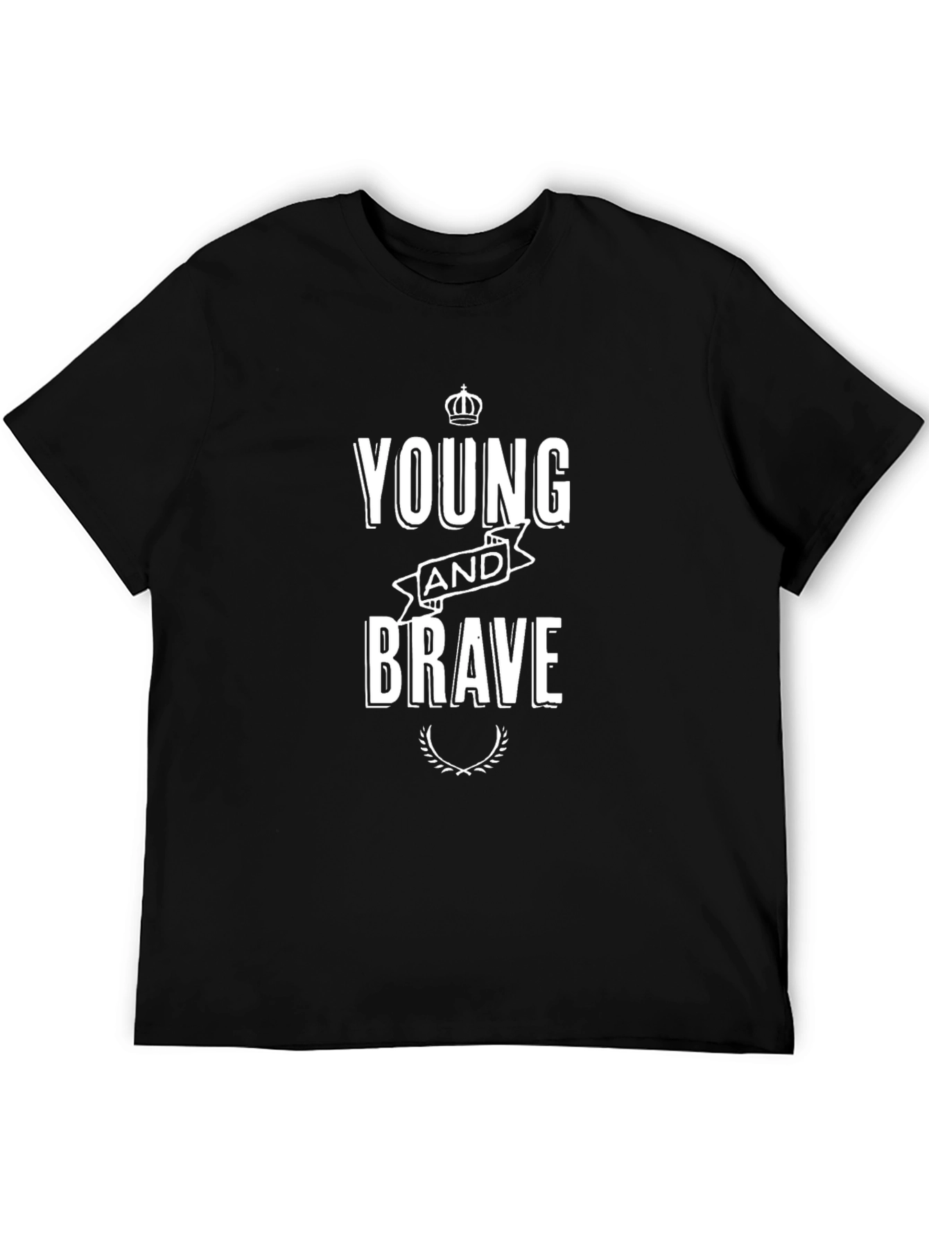 Young and Brave Black Graphic T-Shirt