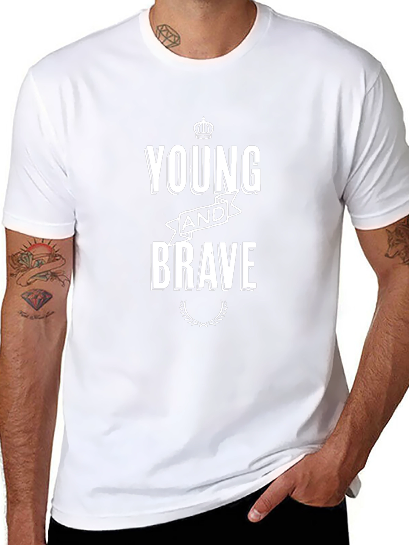 Young and Brave Black Graphic T-Shirt
