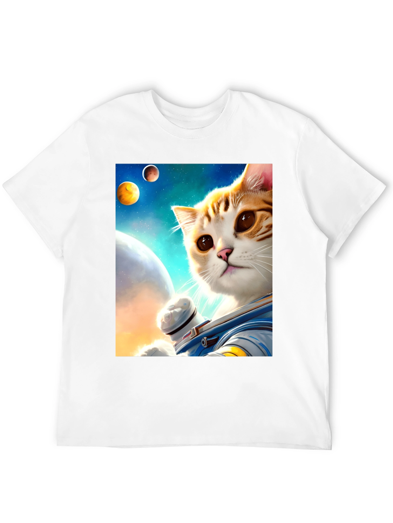 Astronaut Cat Graphic Tee - Space Adventure