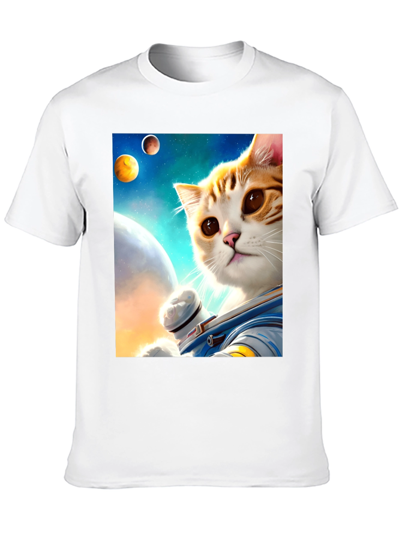 Astronaut Cat Graphic Tee - Space Adventure