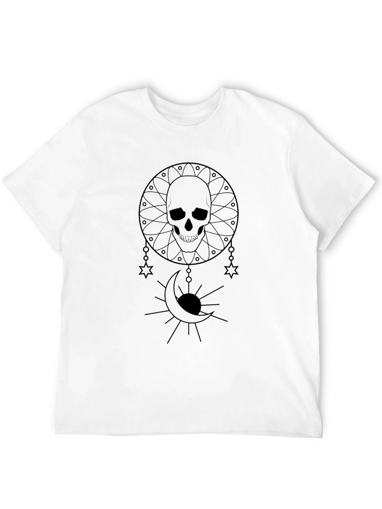 Skull & Moon Graphic Black T-Shirt