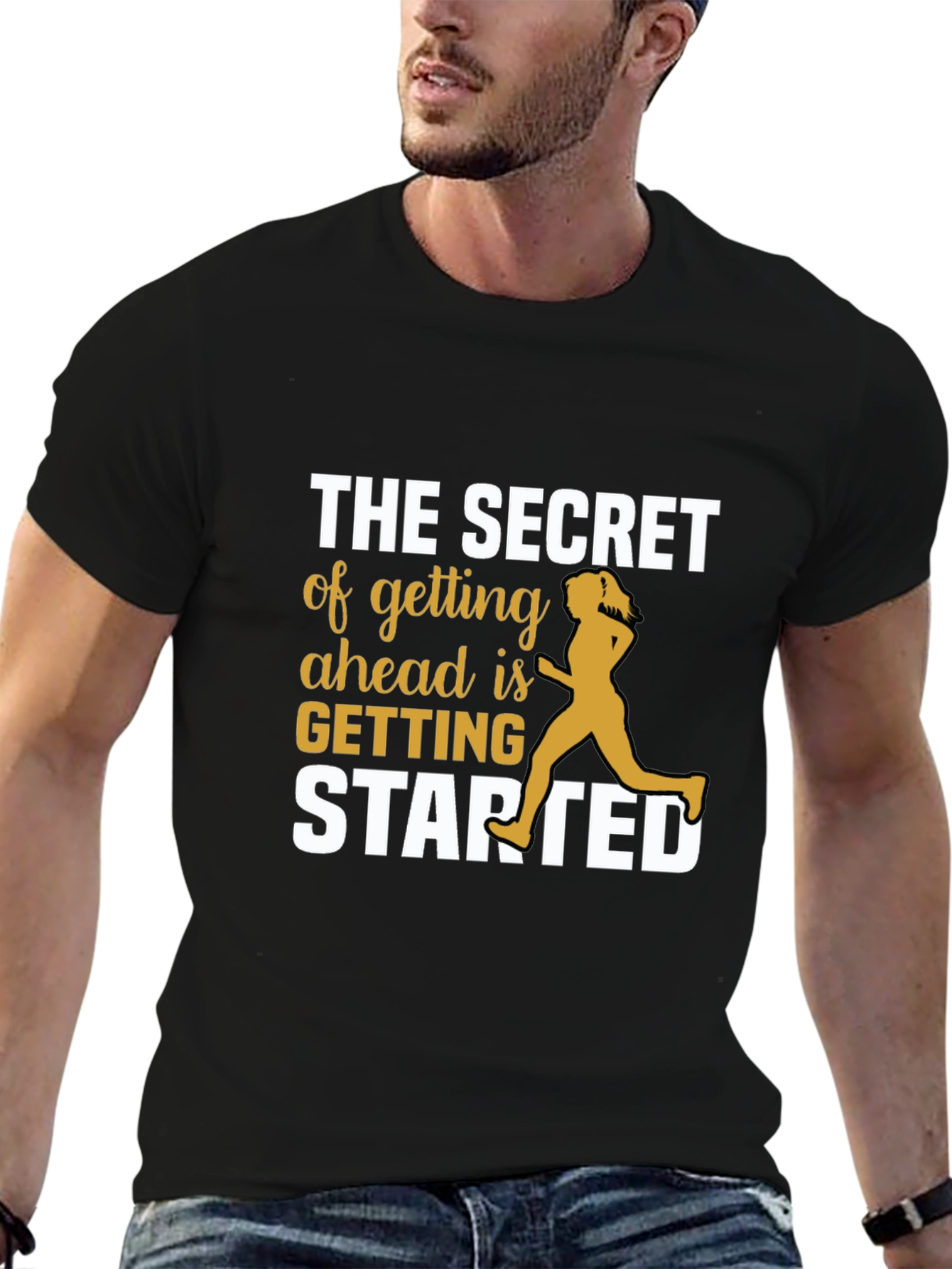 Motivational Running T-Shirt - Secret to Getting Ahead