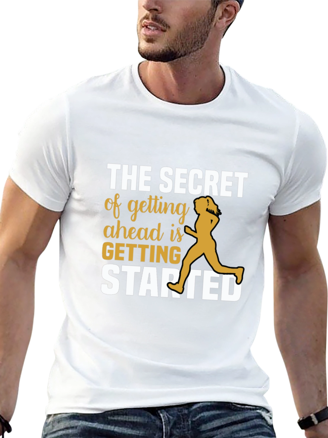 Motivational Running T-Shirt - Secret to Getting Ahead