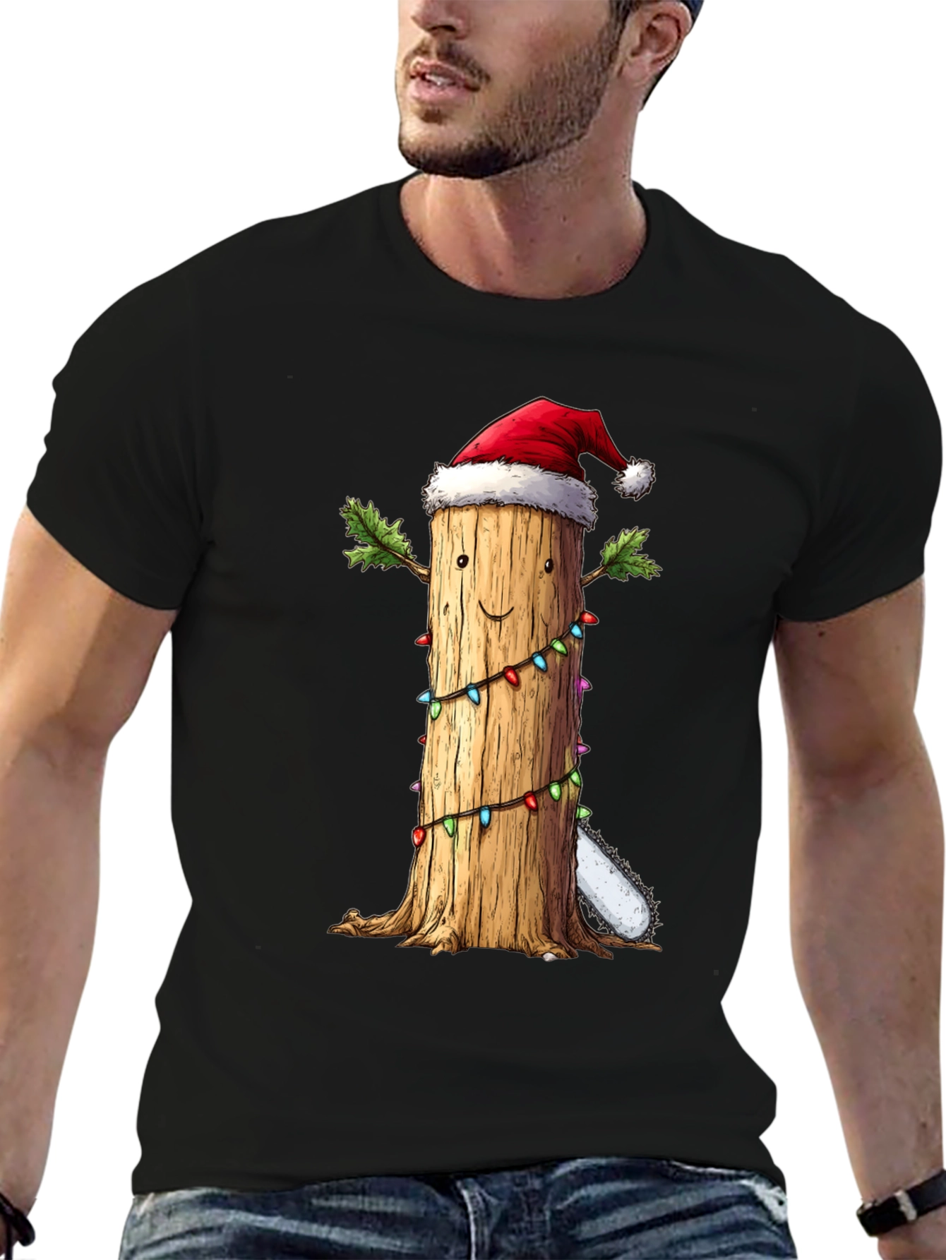 Christmas Tree Stump T-Shirt - Holiday Humor