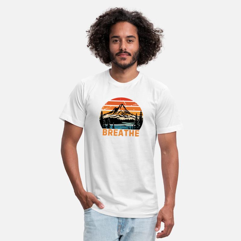 Breathe Vintage Sunset Mountain Forest Lake