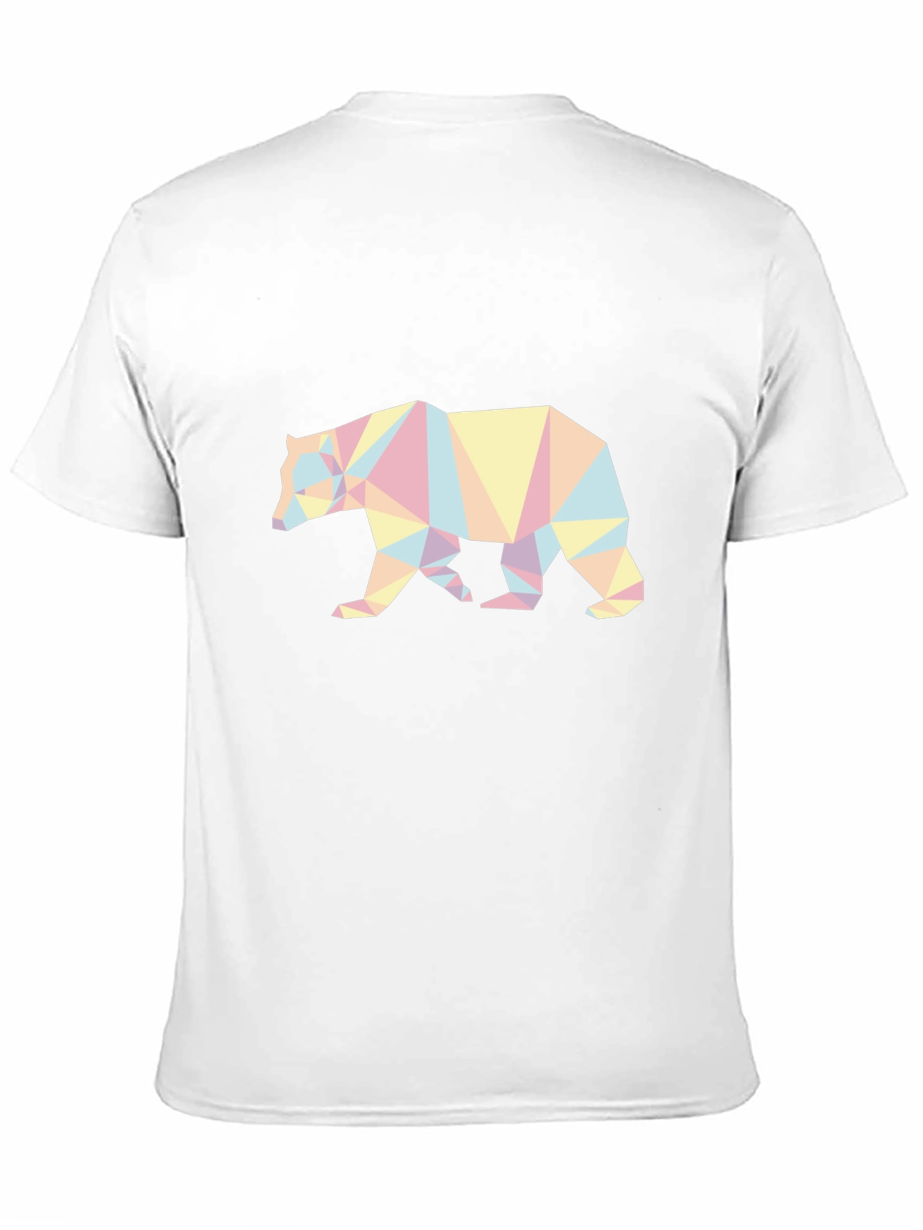 Geometric Bear Graphic Tee - Black