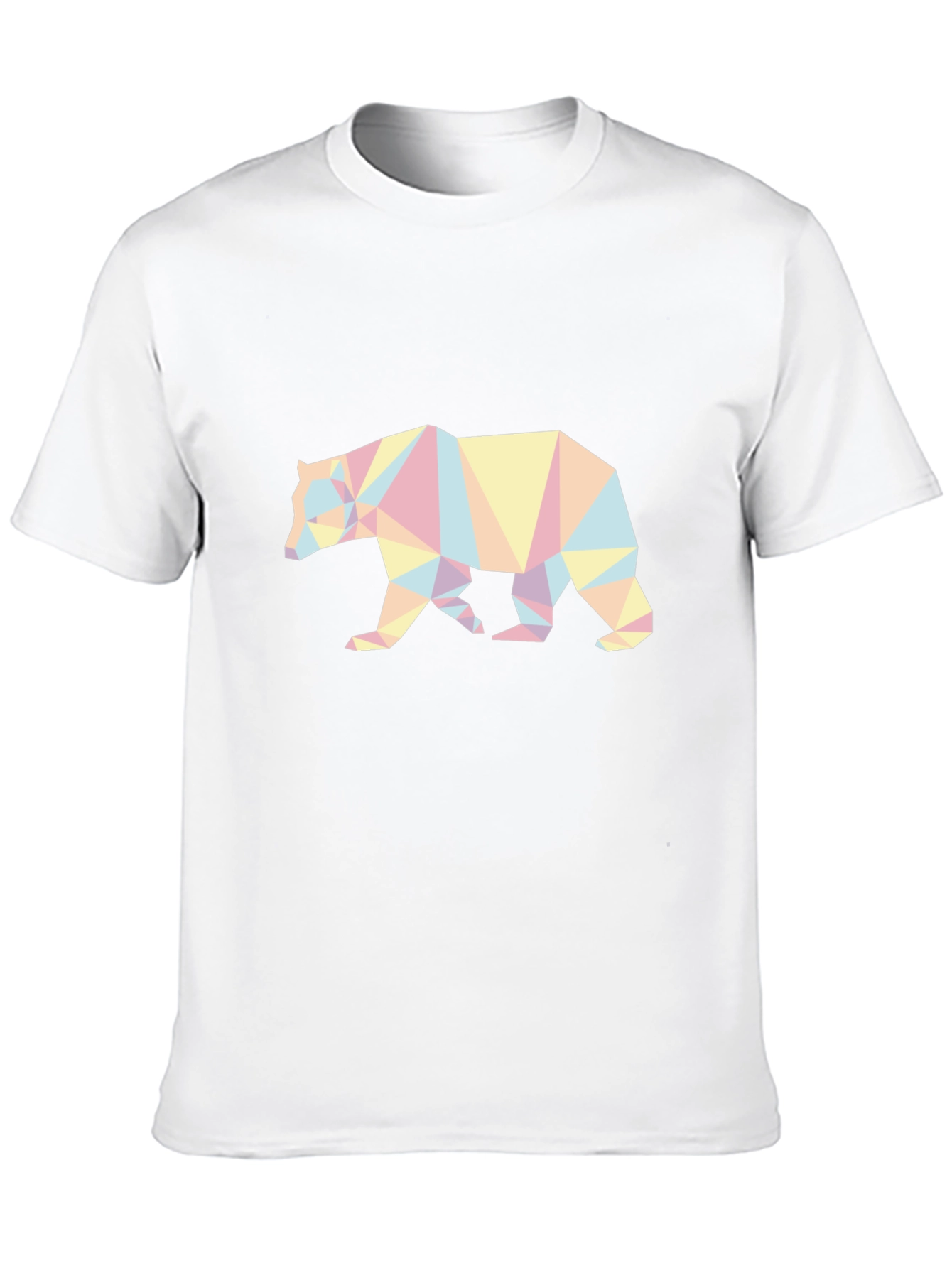 Geometric Bear Graphic Tee - Black