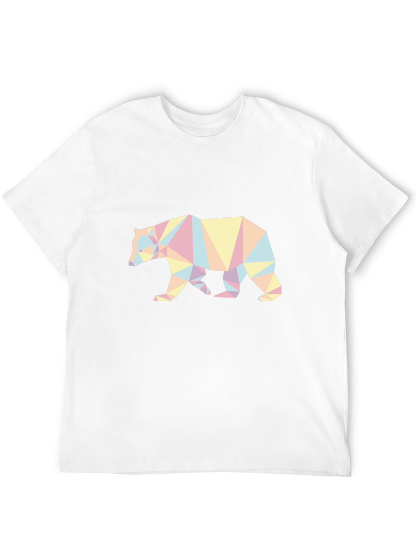 Geometric Bear Graphic Tee - Black
