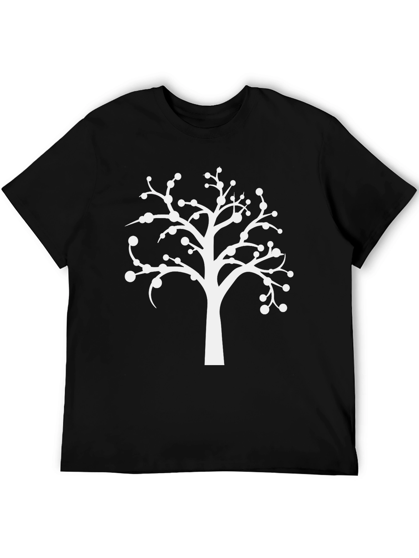 Modern Tree Graphic Tee - Casual Black T-Shirt