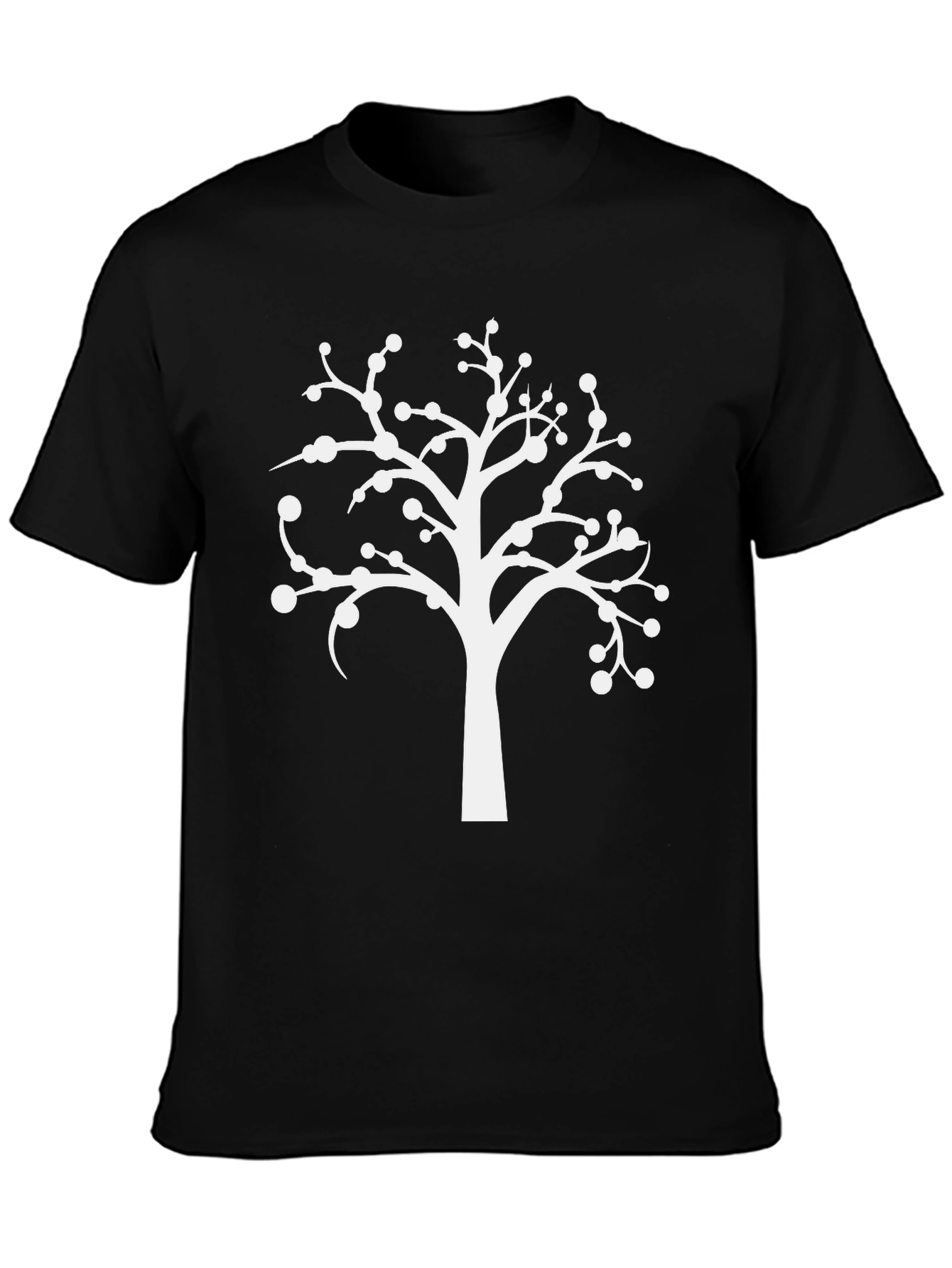 Modern Tree Graphic Tee - Casual Black T-Shirt