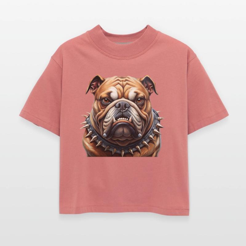 Bulldog with a menacing spike collar.