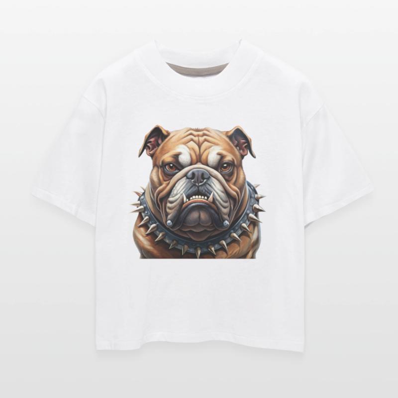 Bulldog with a menacing spike collar.