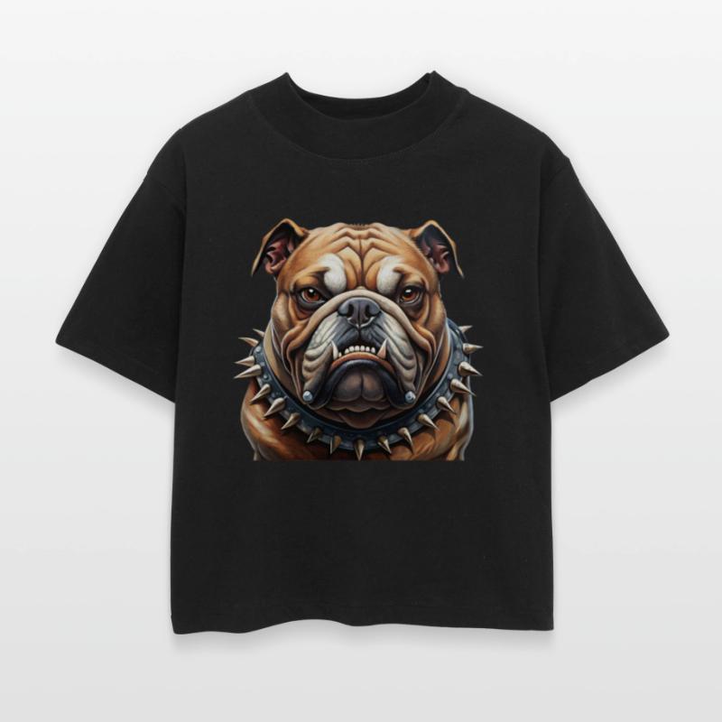Bulldog with a menacing spike collar.