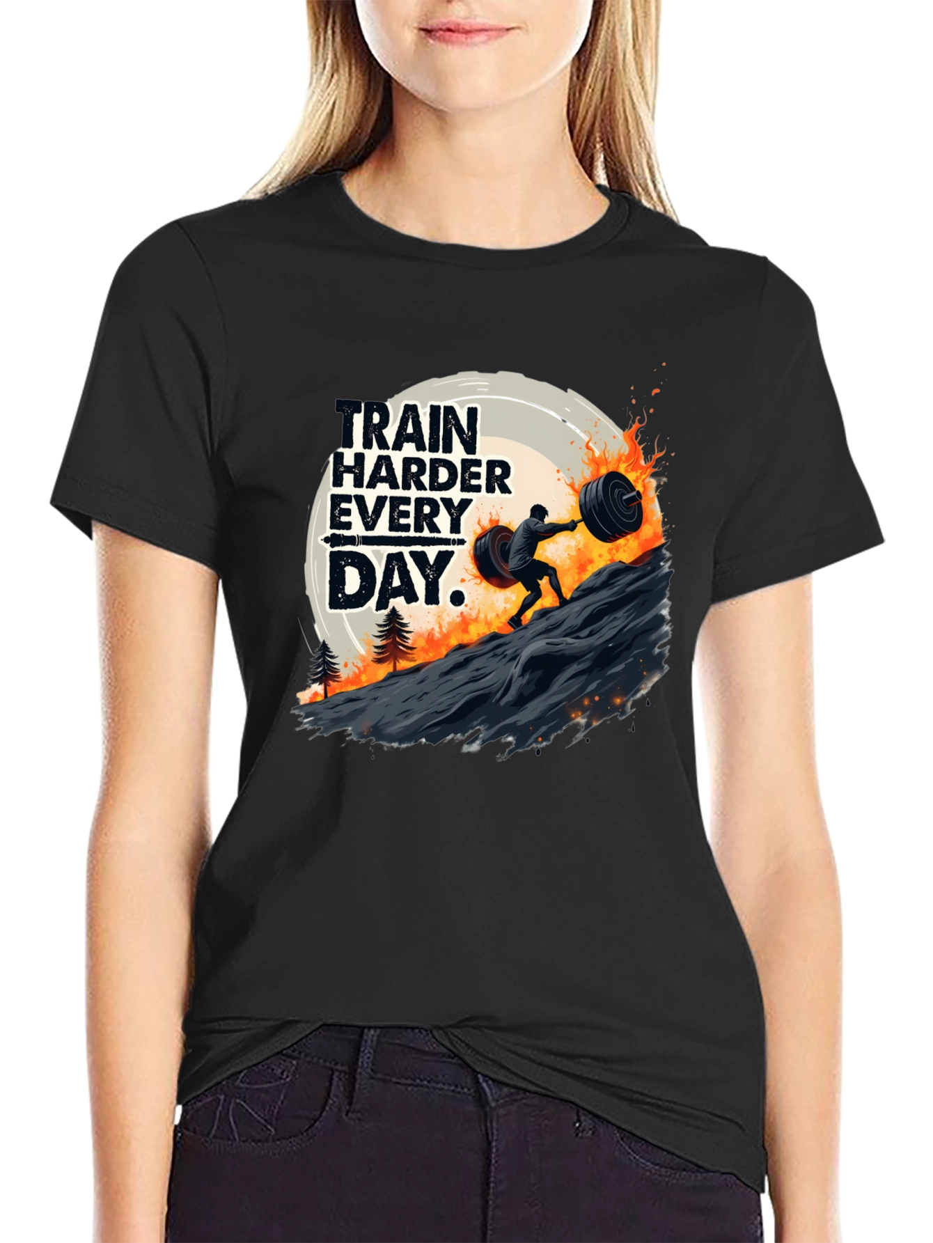 Train Harder Everyday Black T-Shirt