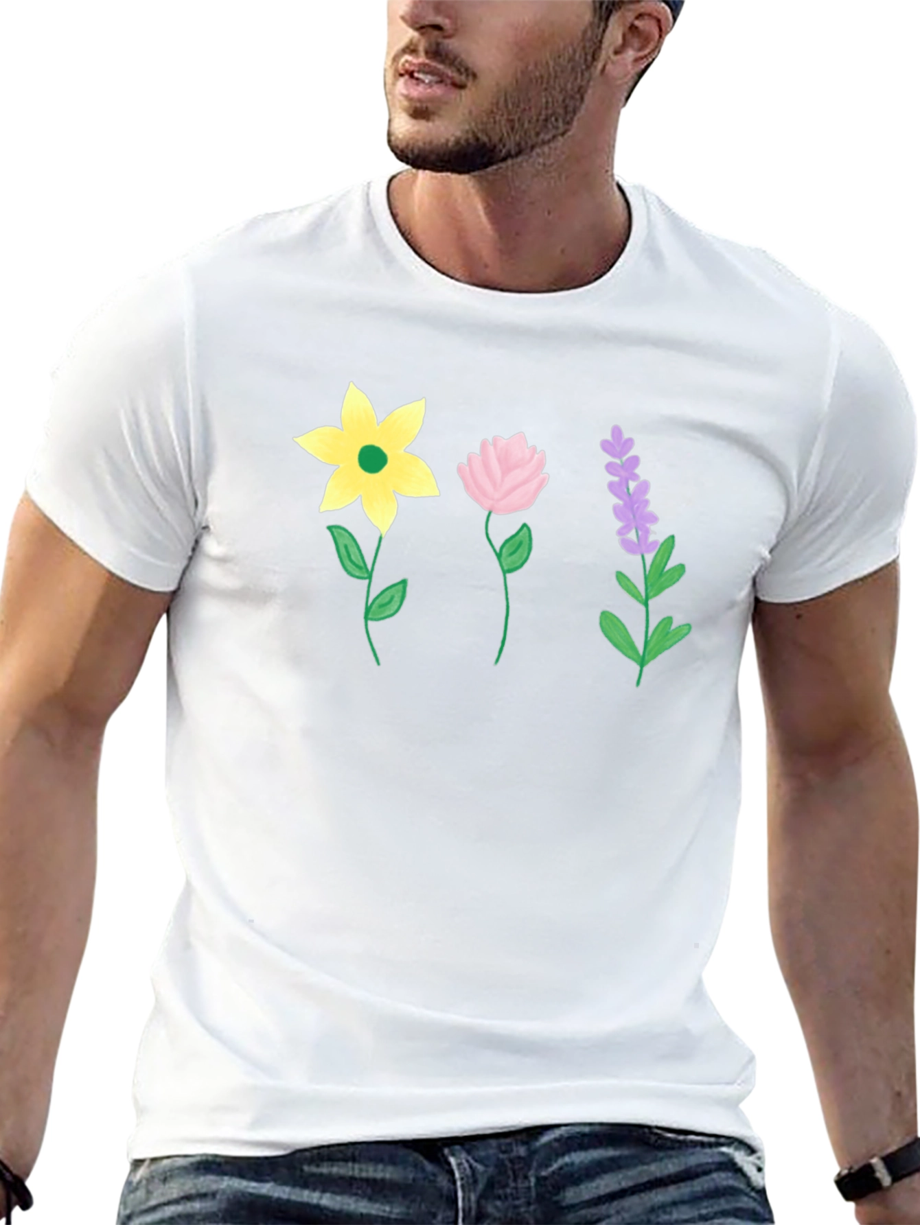Floral Print Black T-Shirt - Stylish Casual Wear