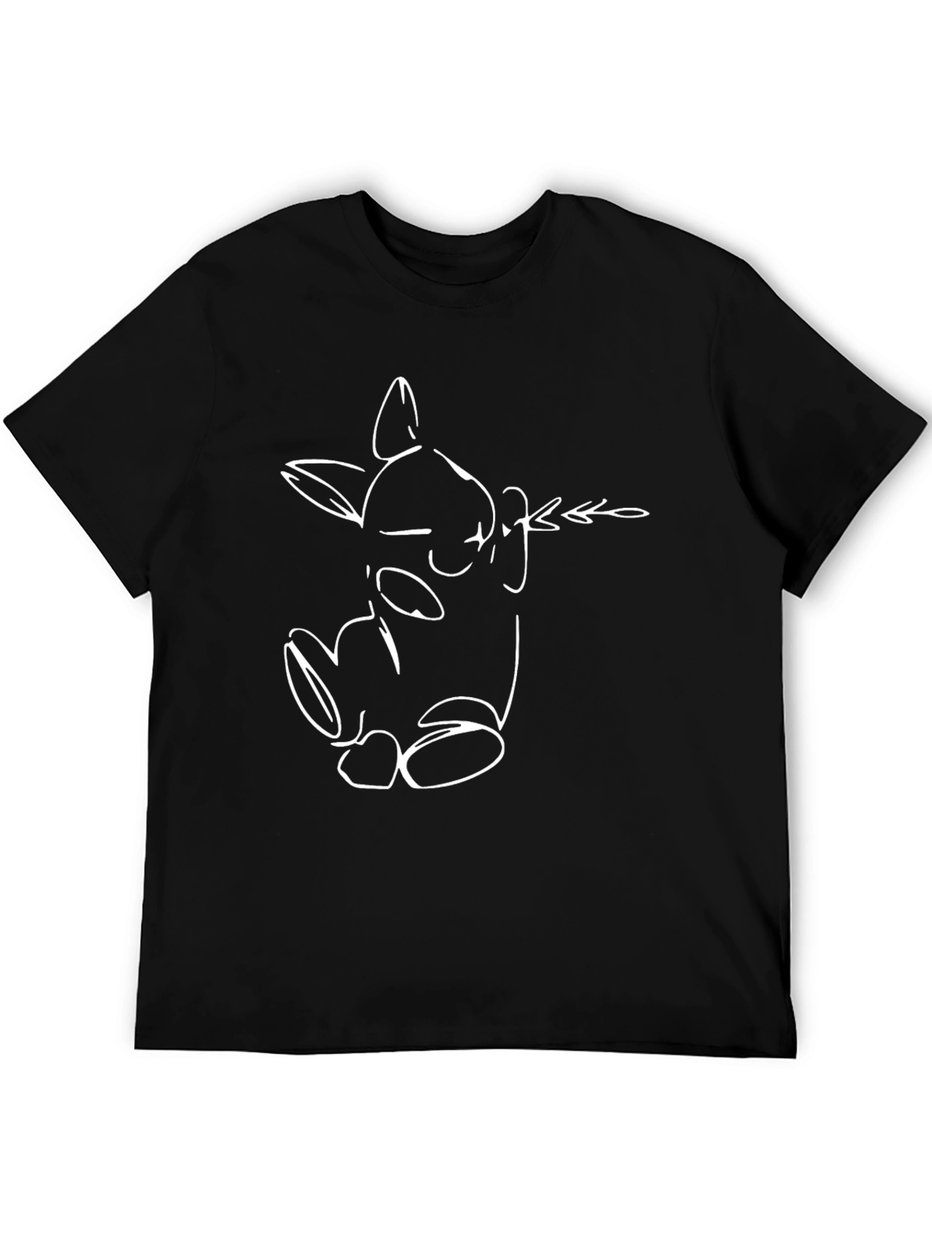Bunny Sketch Graphic T-Shirt - Black