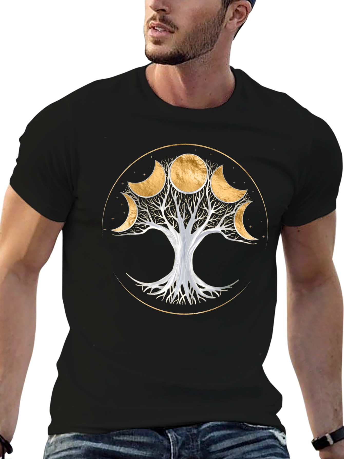 Moon Phase Tree T-Shirt - Spiritual Design