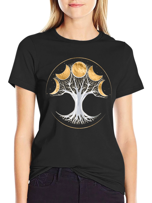 Moon Phase Tree T-Shirt - Spiritual Design