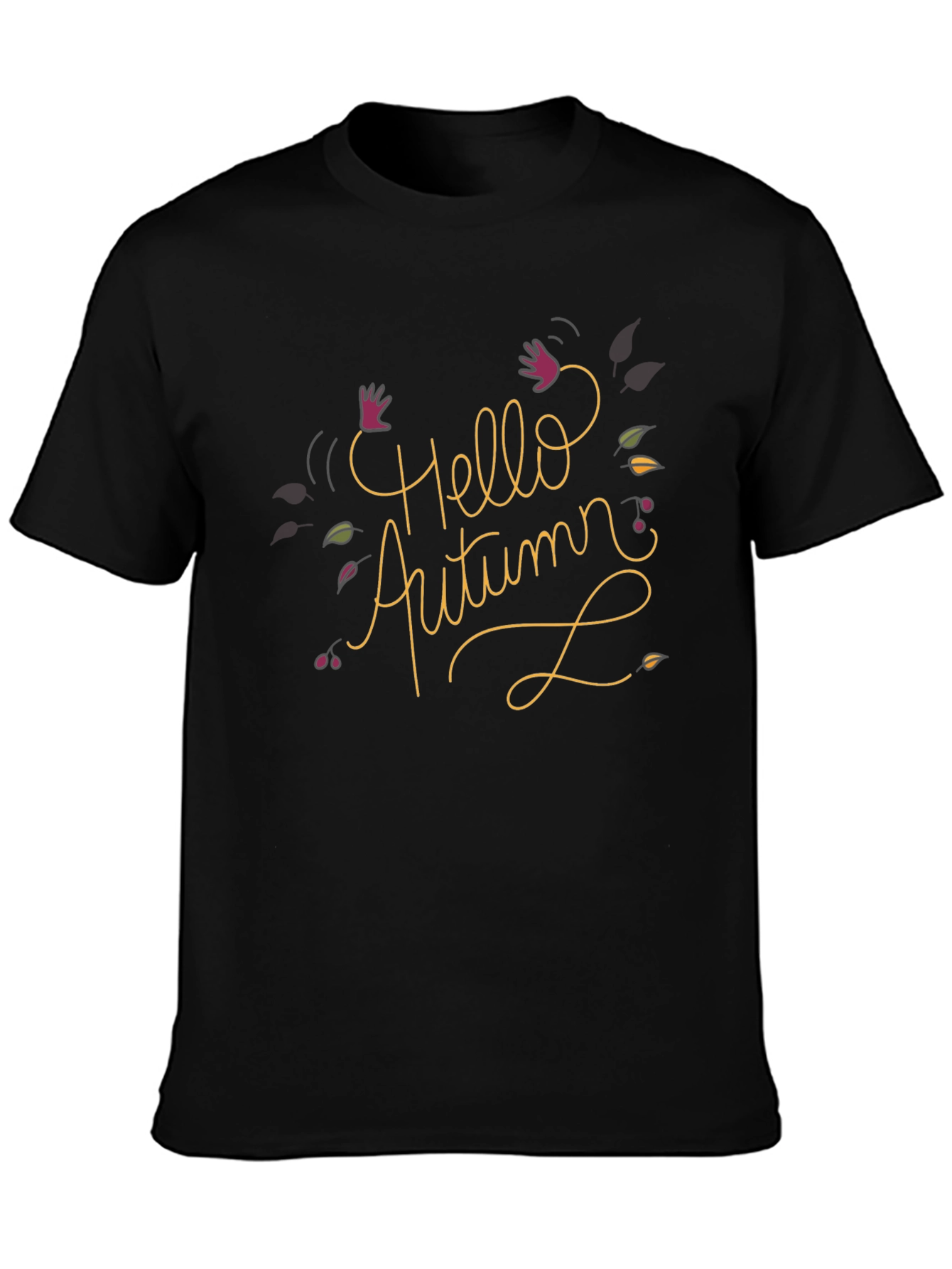 Hello Autumn Black Graphic Tee