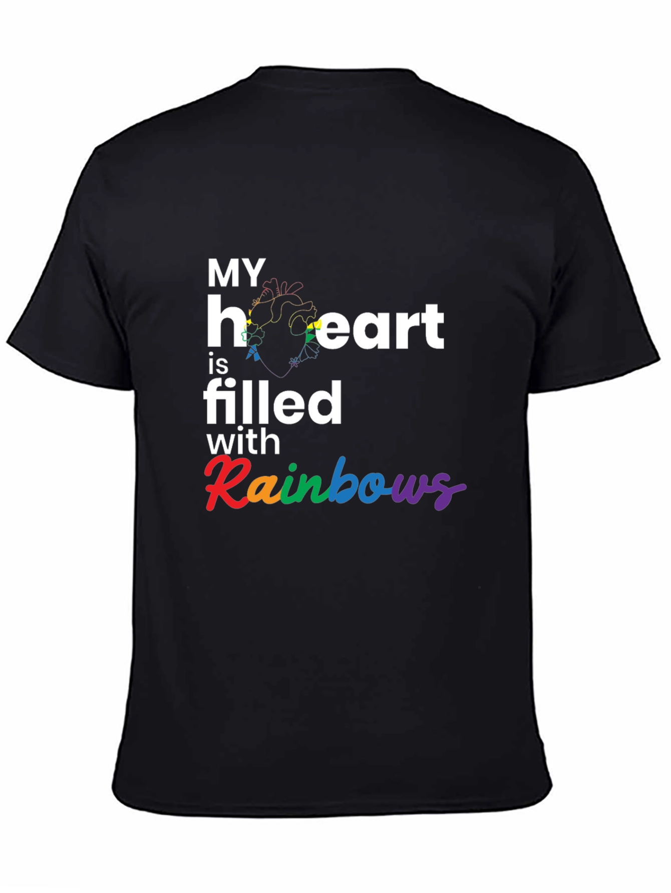 Rainbow Heart Filled T-Shirt