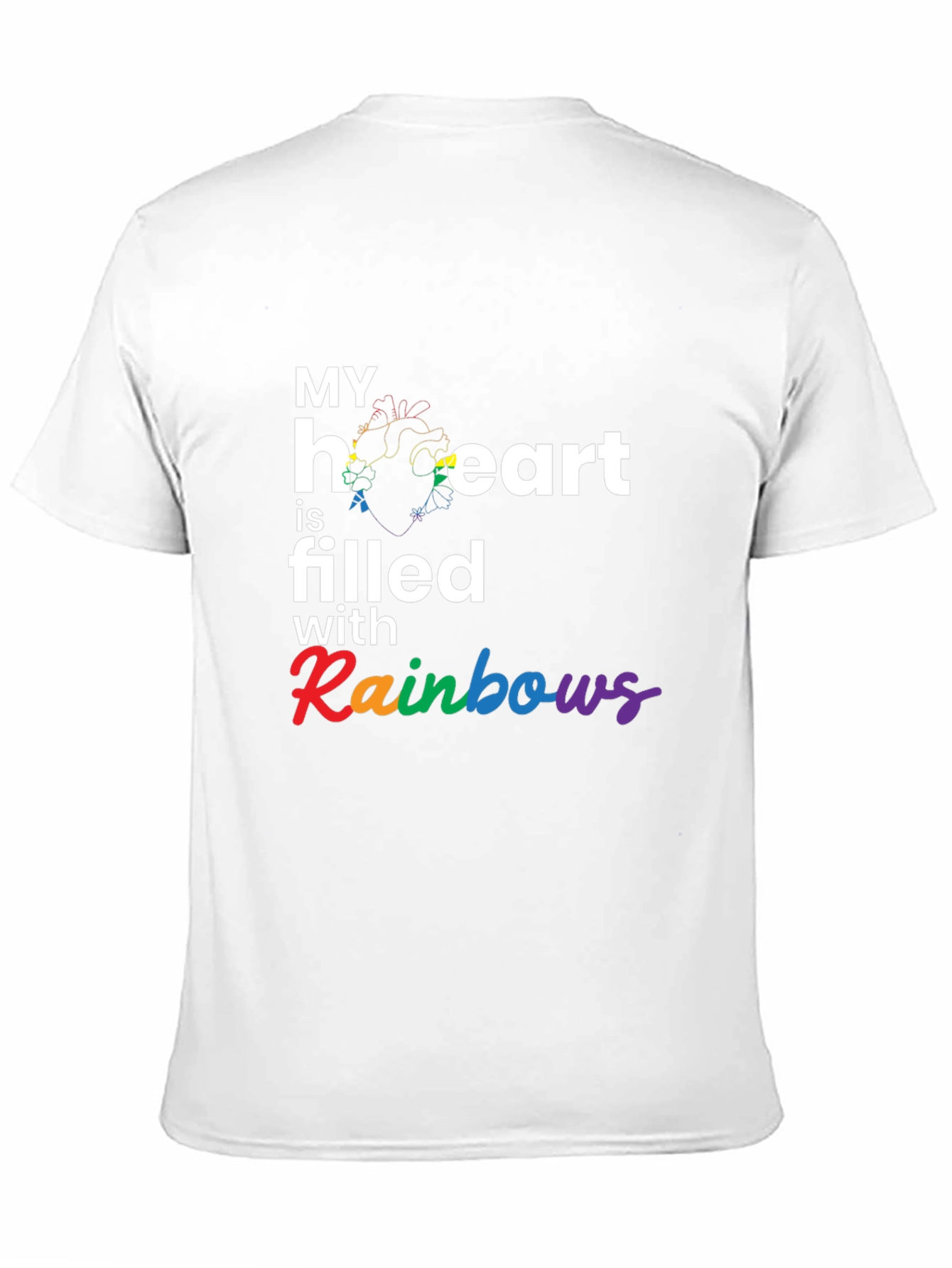 Rainbow Heart Filled T-Shirt