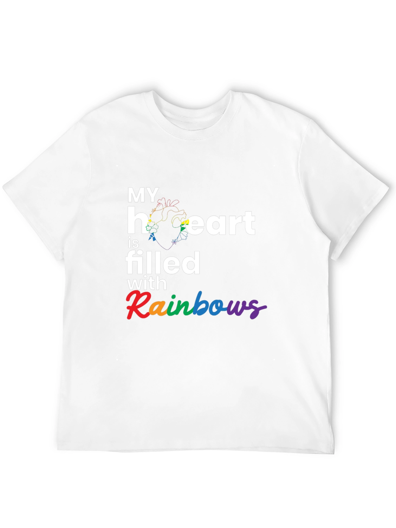 Rainbow Heart Filled T-Shirt