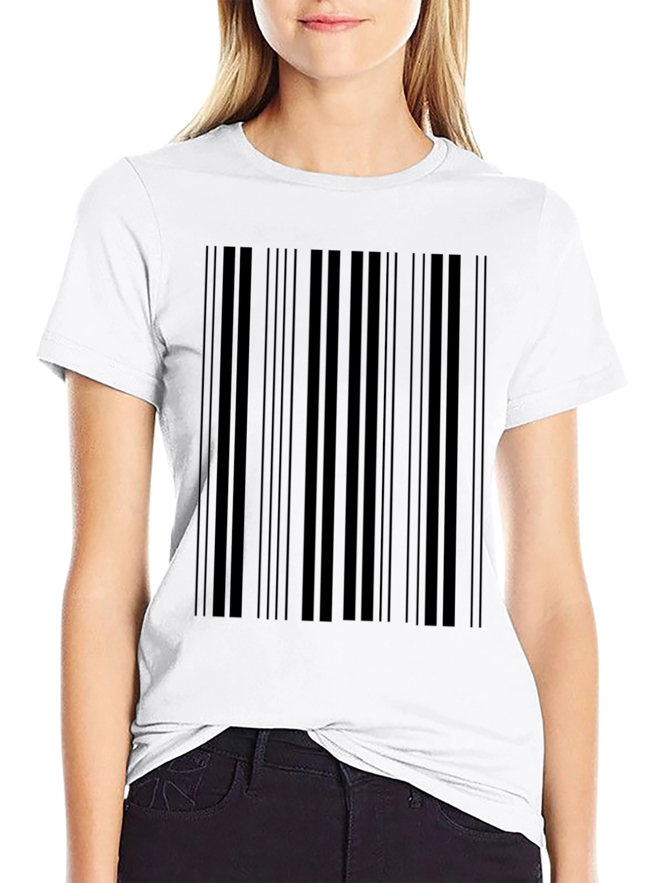 Modern Striped Black T-Shirt