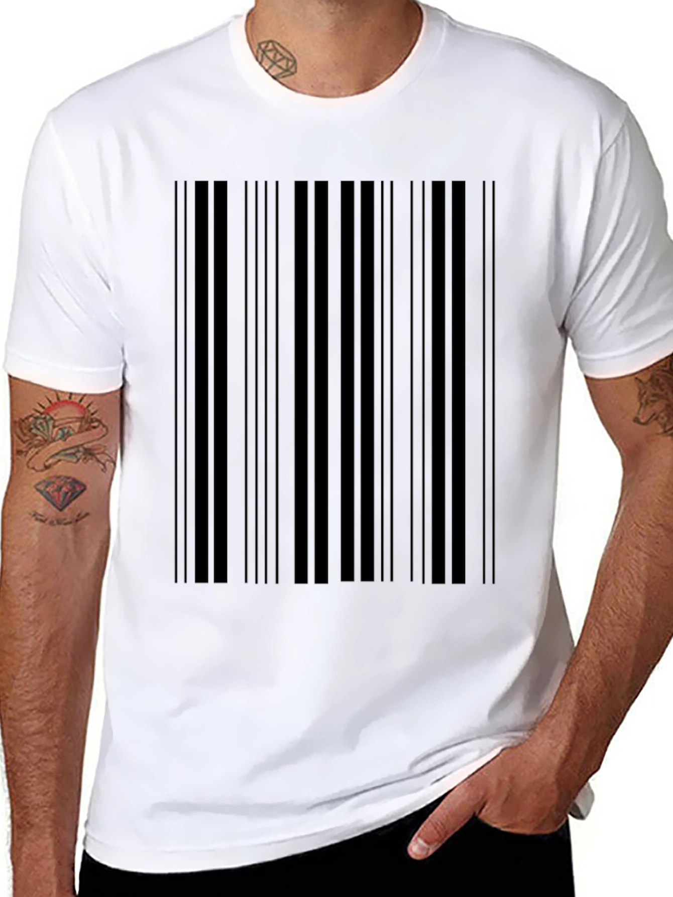 Modern Striped Black T-Shirt