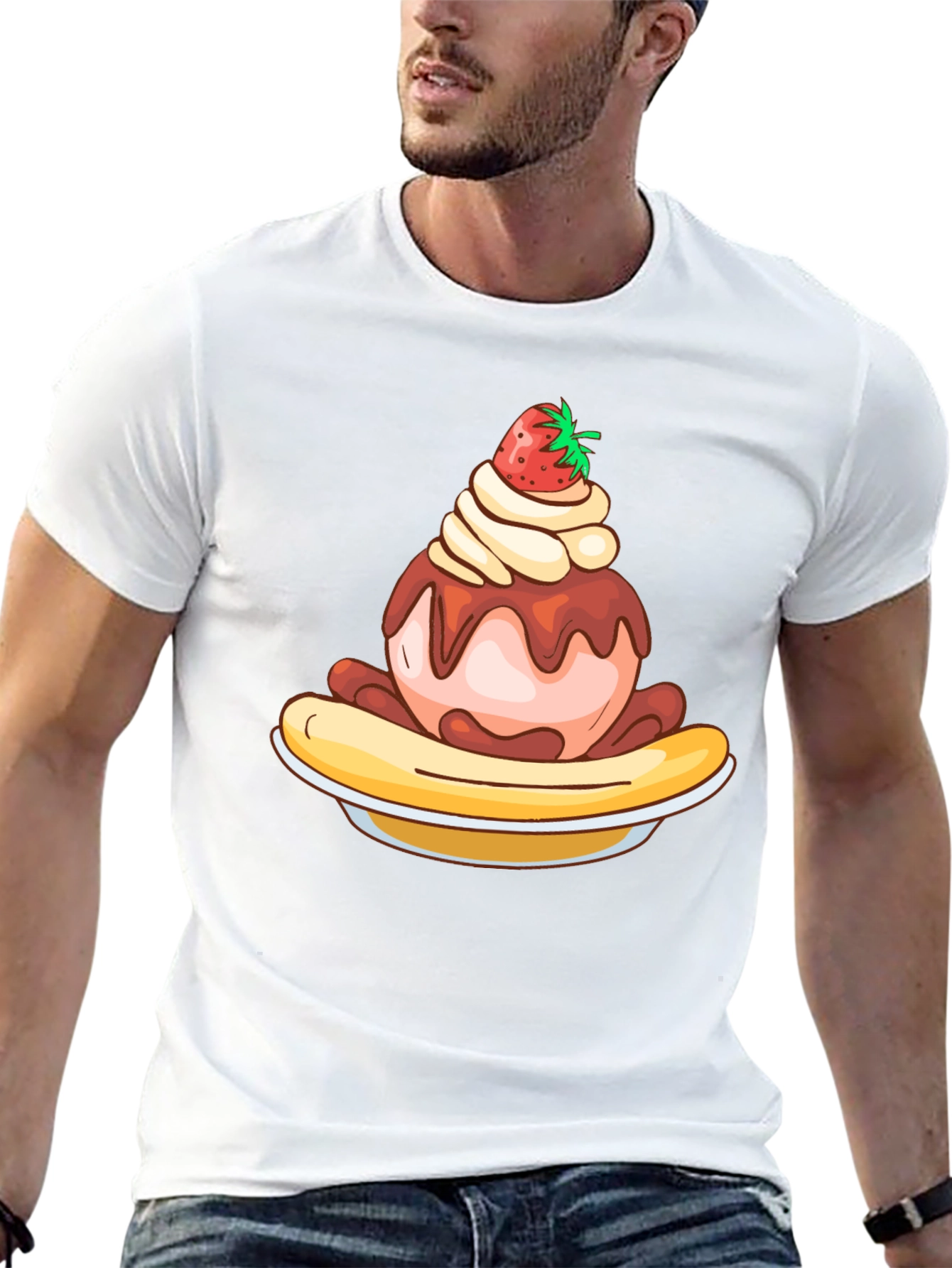 Banana Split Graphic Tee - Unique Dessert Design