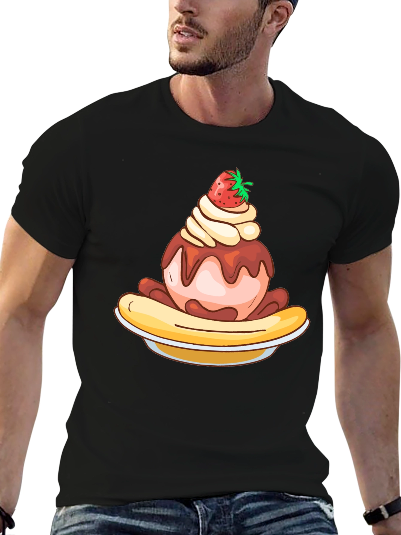 Banana Split Graphic Tee - Unique Dessert Design