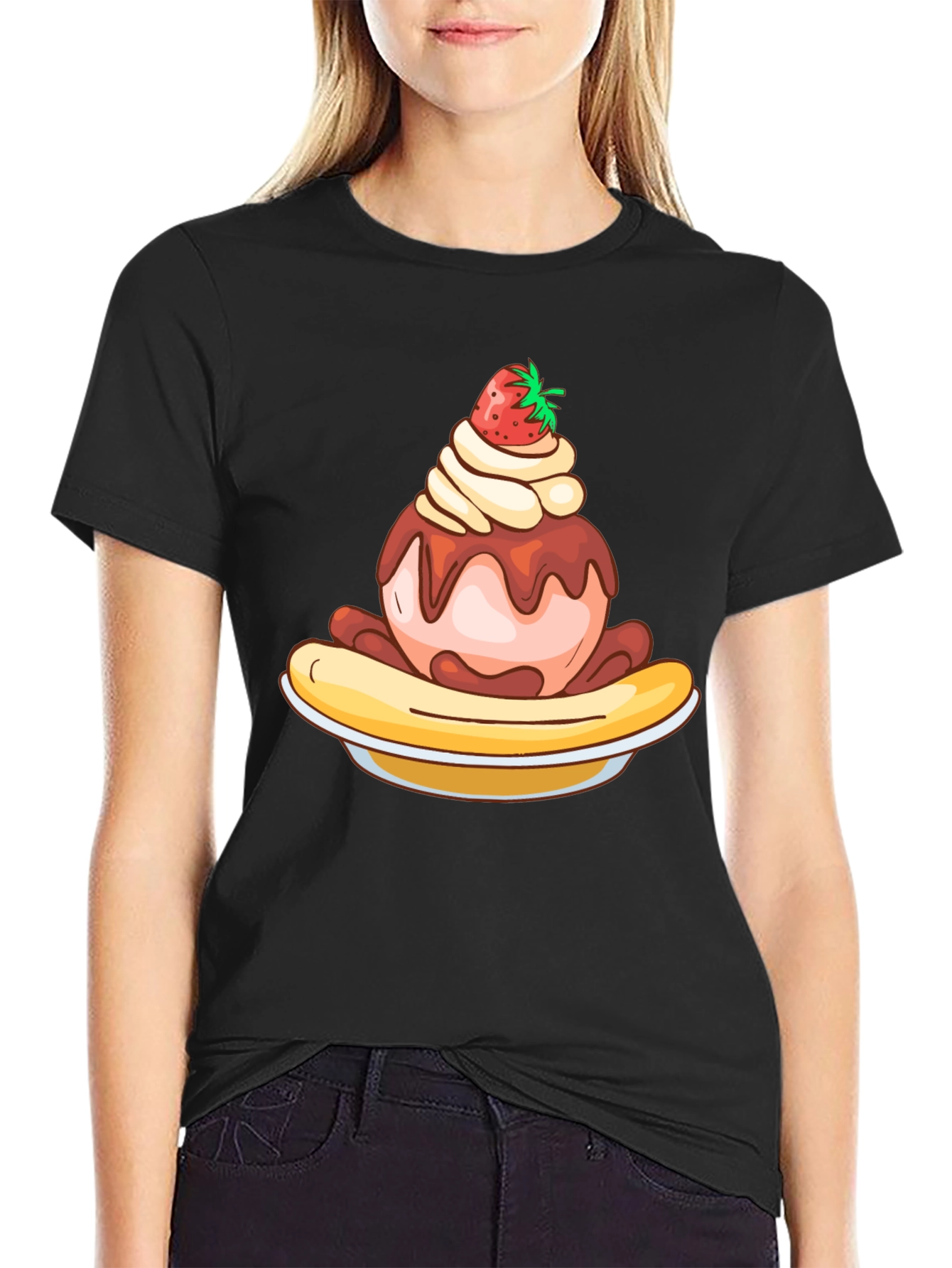 Banana Split Graphic Tee - Unique Dessert Design