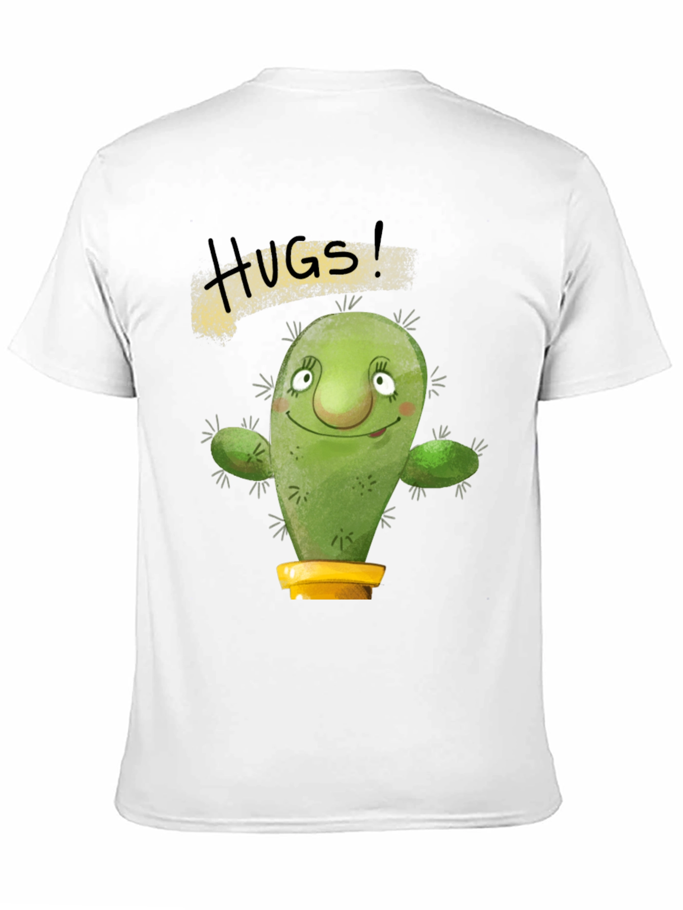 Hugs Cactus Black T-Shirt Novelty Graphic Tee