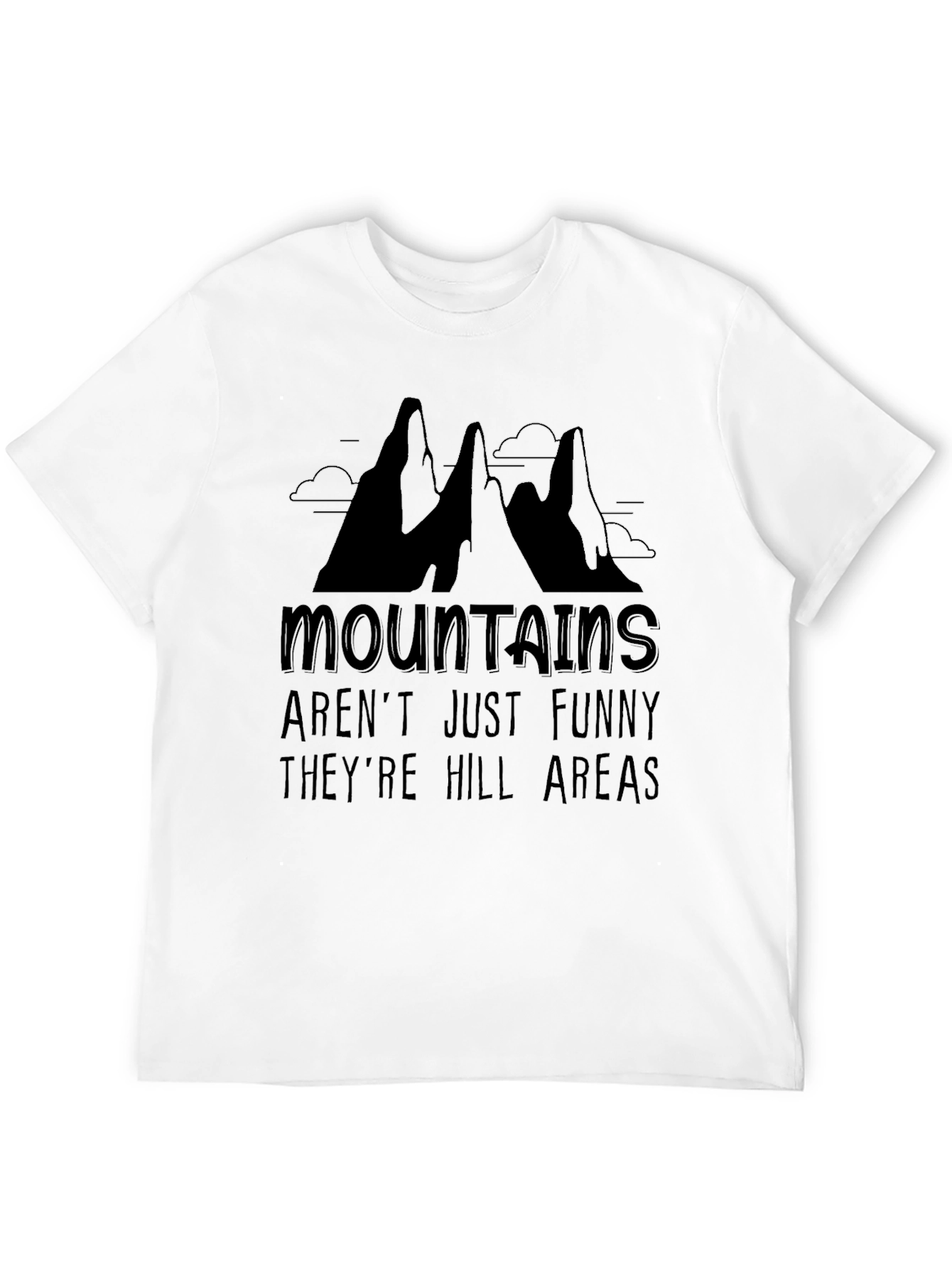 Mountains Funny Hill Areas Mens Black T-Shirt