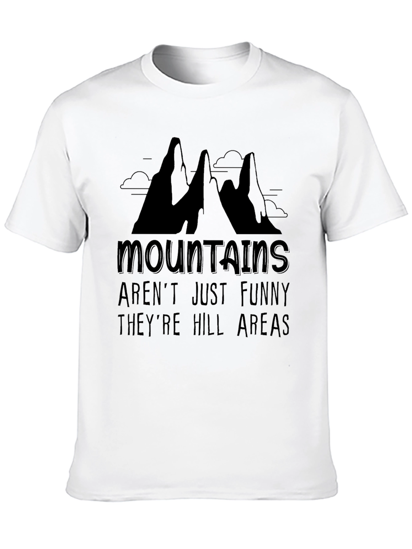 Mountains Funny Hill Areas Mens Black T-Shirt