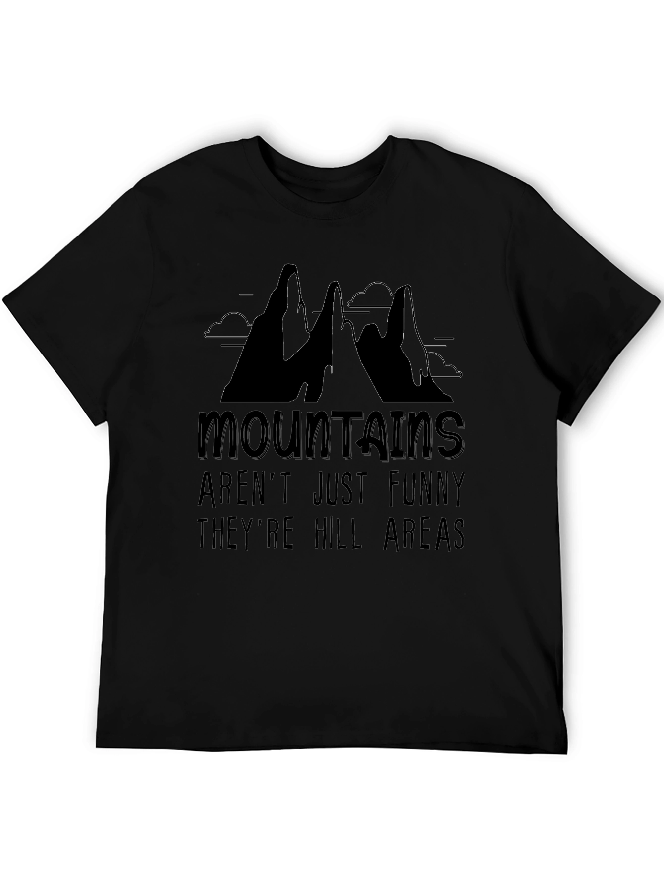 Mountains Funny Hill Areas Mens Black T-Shirt