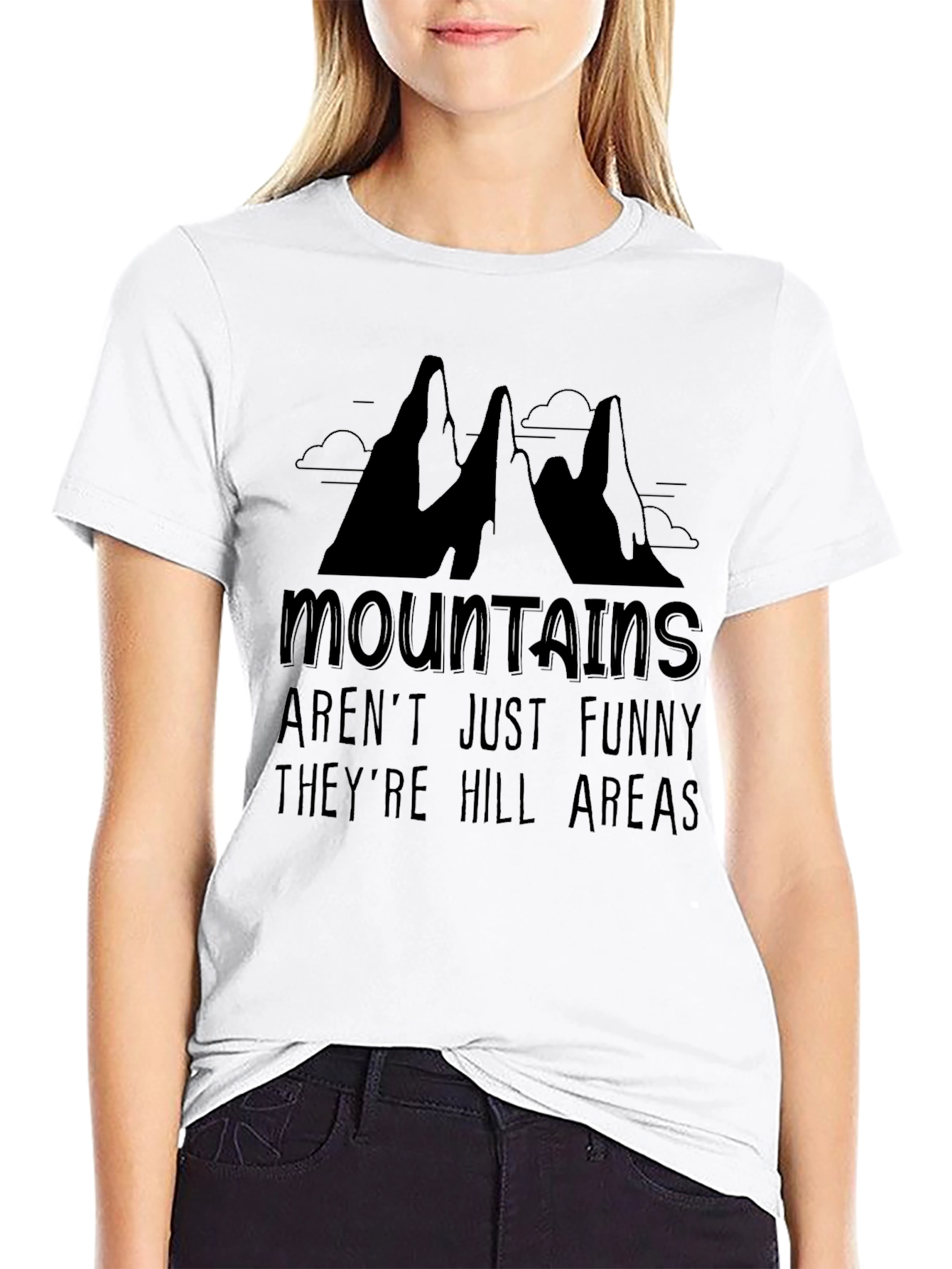 Mountains Funny Hill Areas Mens Black T-Shirt