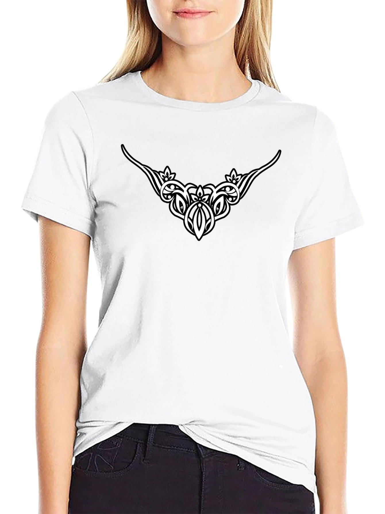 Tribal Graphic Tee - Black Cotton Blend
