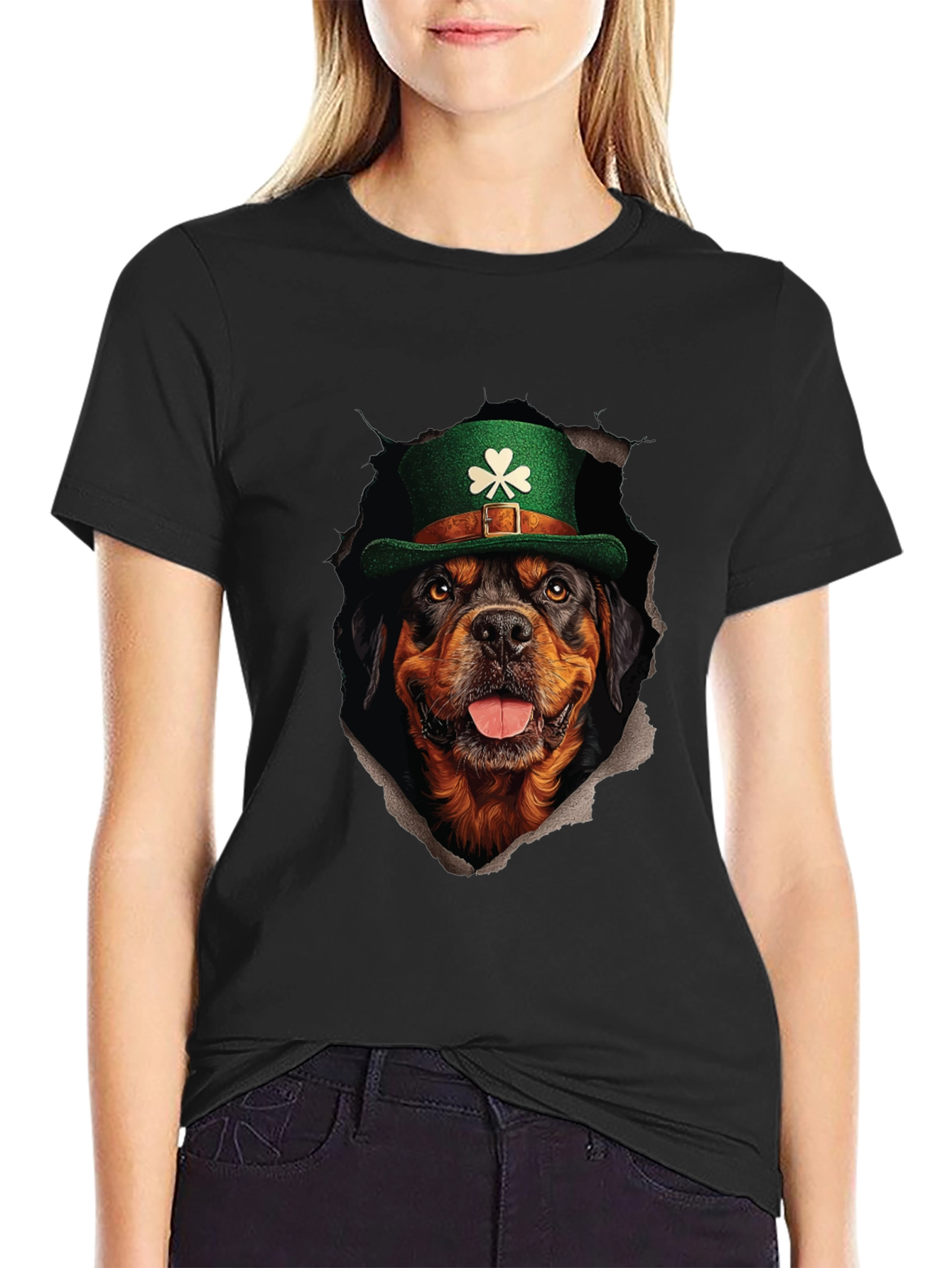 St. Patrick’s Rottweiler T-Shirt – Funny Irish Dog Lover Graphic Tee Gift