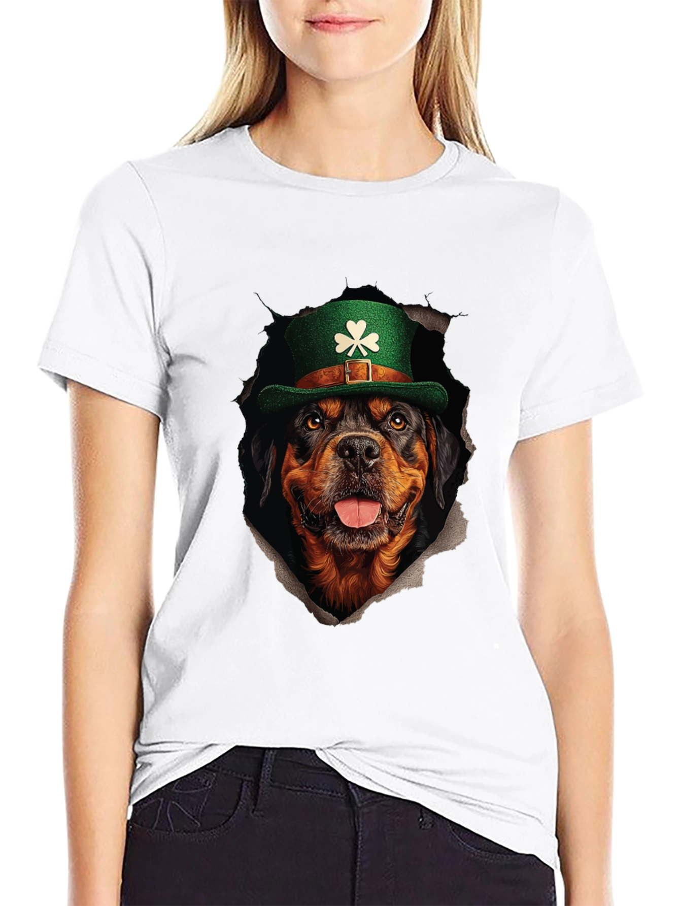 St. Patrick’s Rottweiler T-Shirt – Funny Irish Dog Lover Graphic Tee Gift