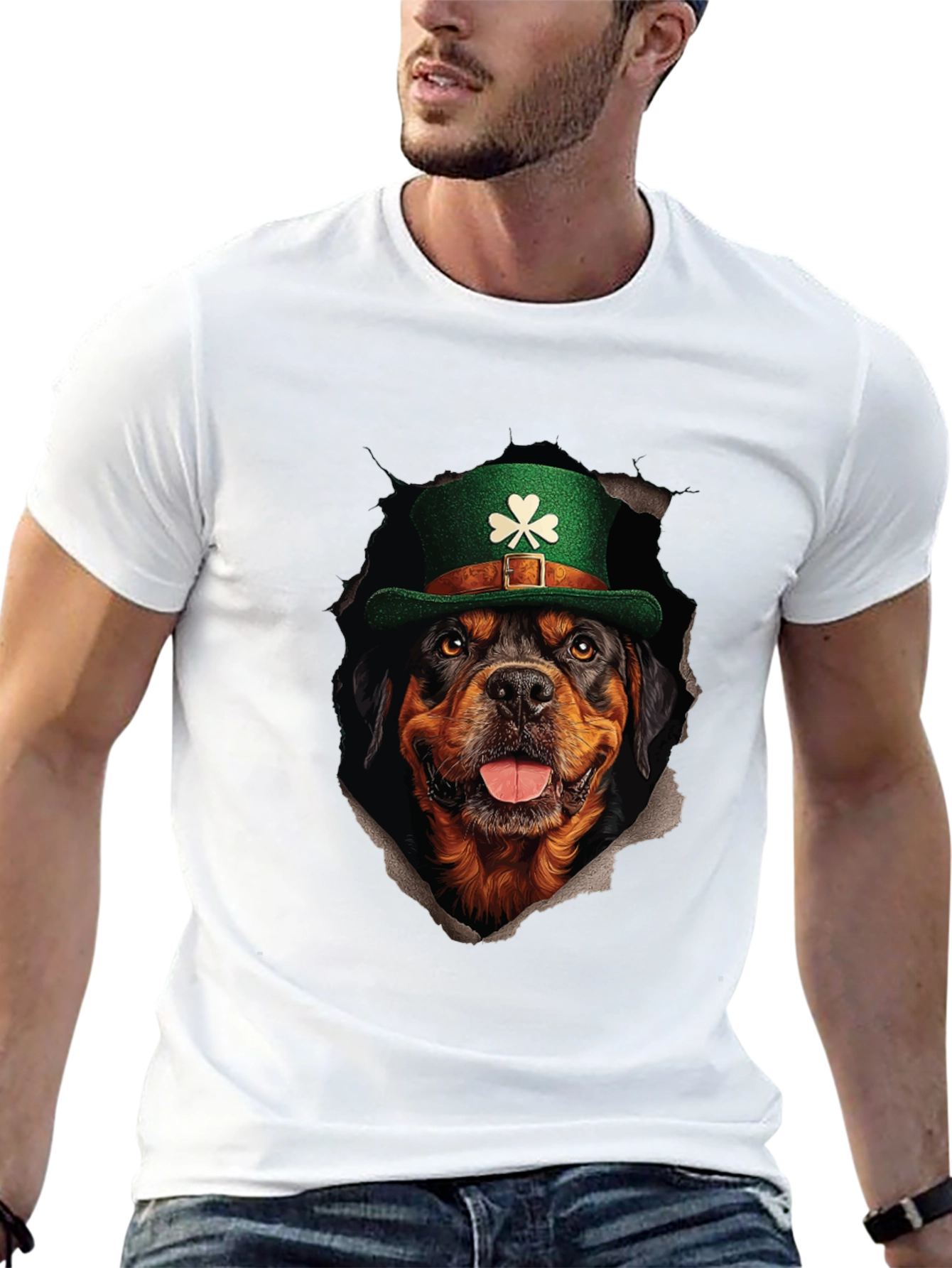 St. Patrick’s Rottweiler T-Shirt – Funny Irish Dog Lover Graphic Tee Gift