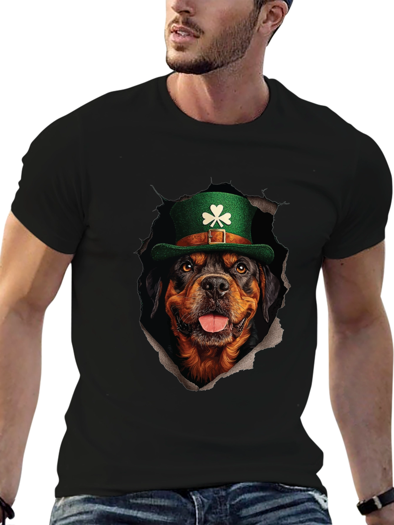 St. Patrick’s Rottweiler T-Shirt – Funny Irish Dog Lover Graphic Tee Gift