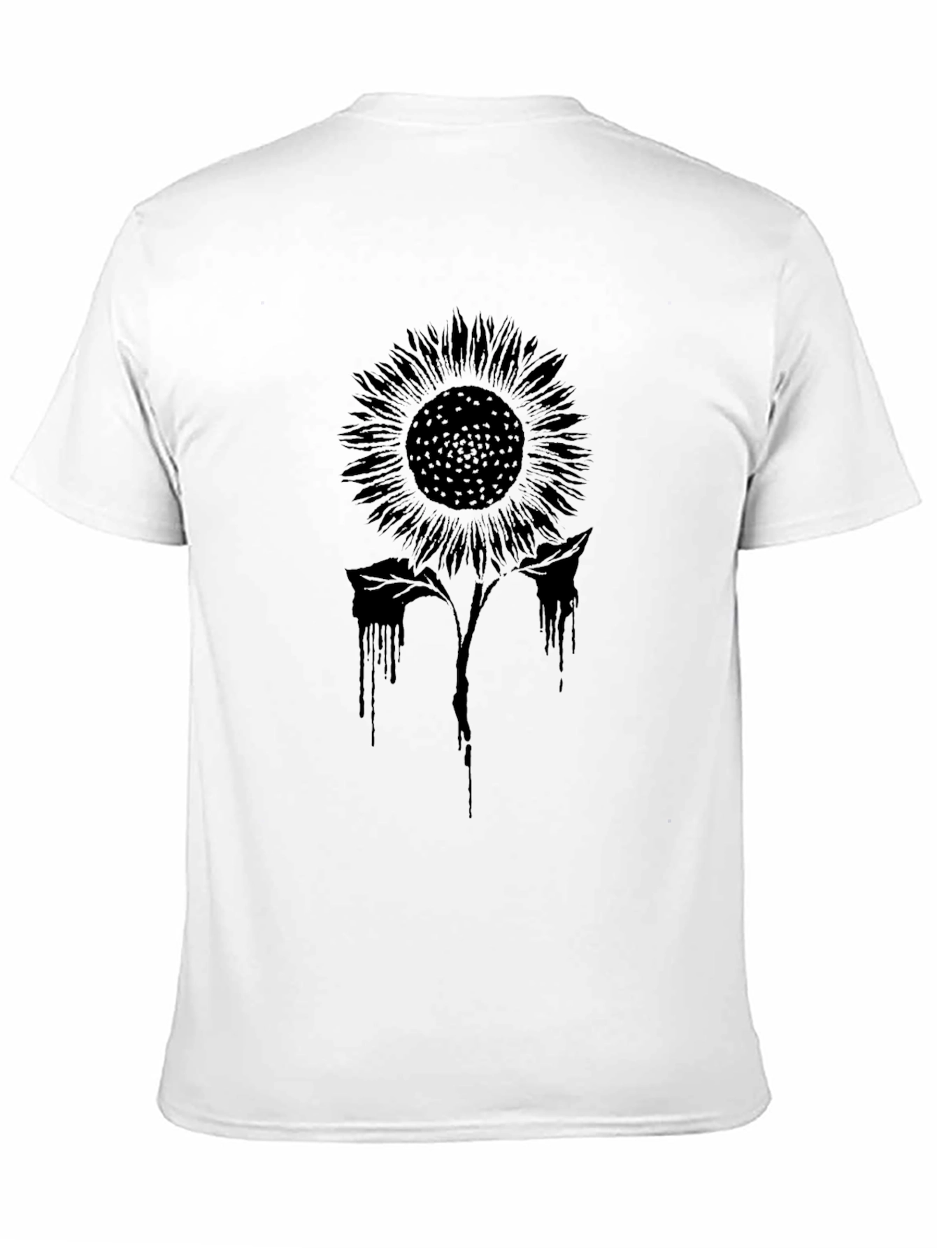Black Sunflower Graphic Print T-Shirt